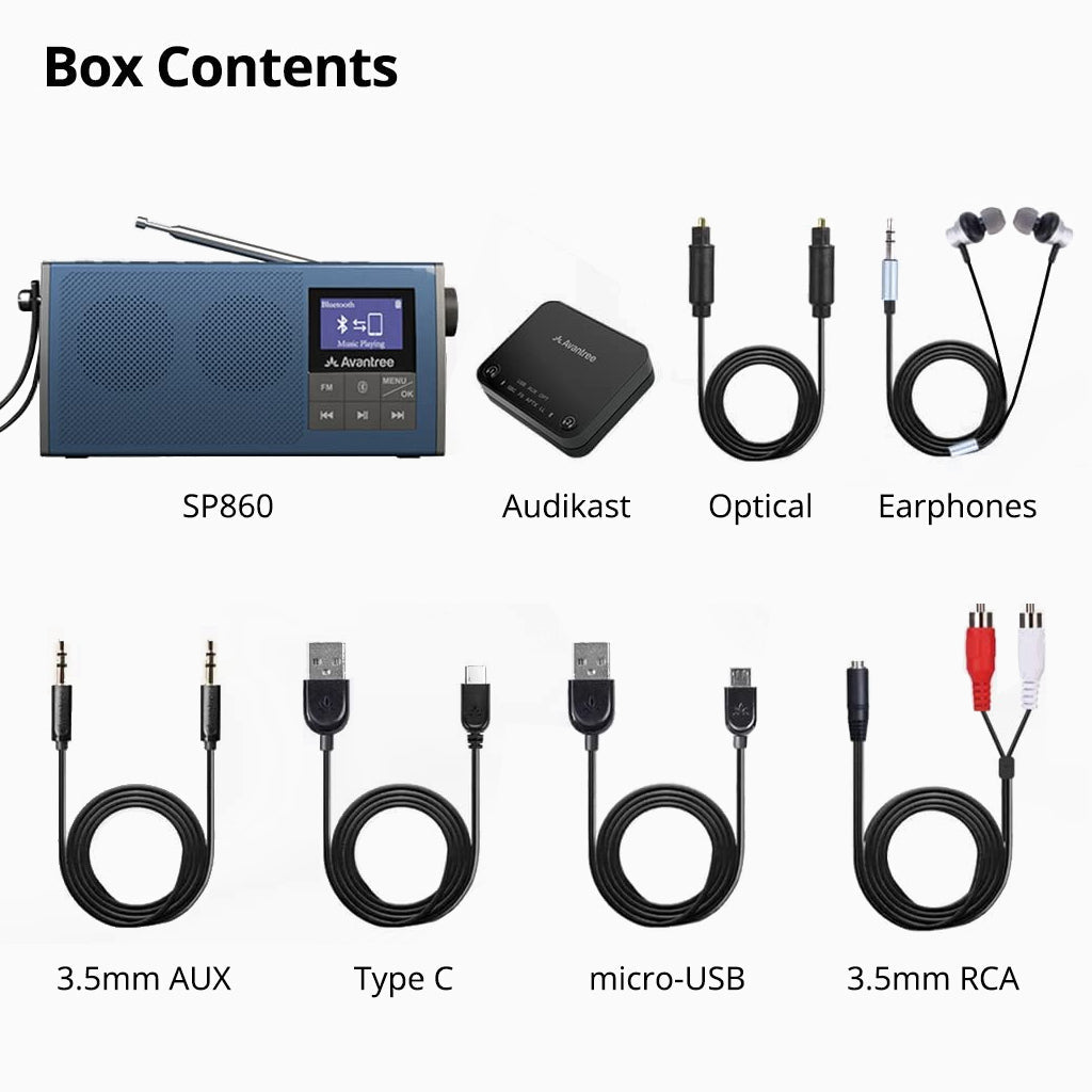 Audikast 4860 | Bluetooth TV Transmitter & Speaker/FM Radio Set