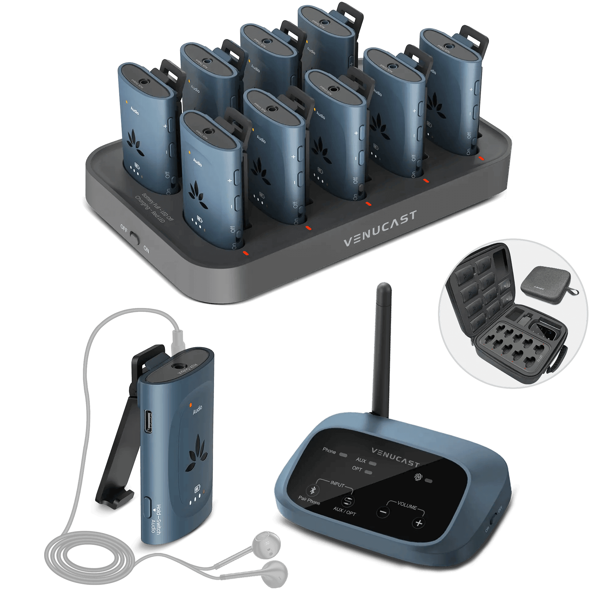 AuraPlex MX | Auracast Assistive Listening System 1 TX & 10 RX