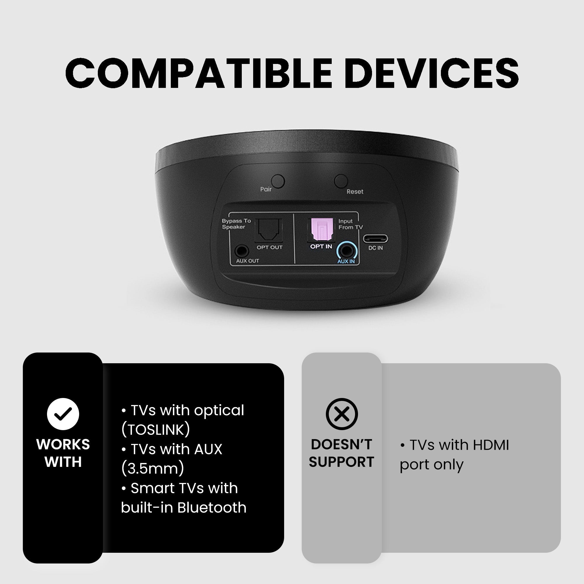 Medley Pebble | Open Ear Wireless Wireless for TV