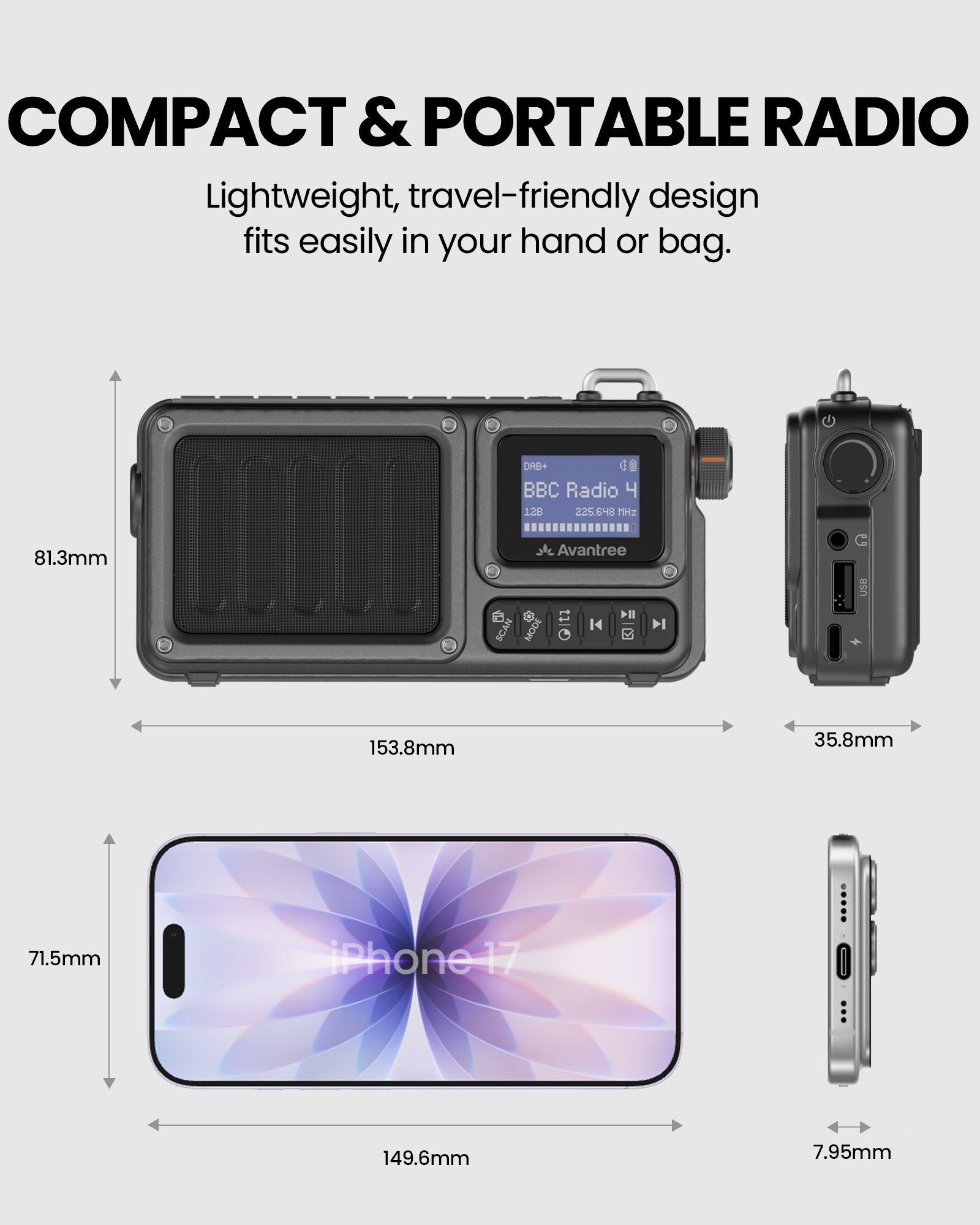 SP851-DAB | DAB+/FM Digital Radio w/ Bluetooth 6.0