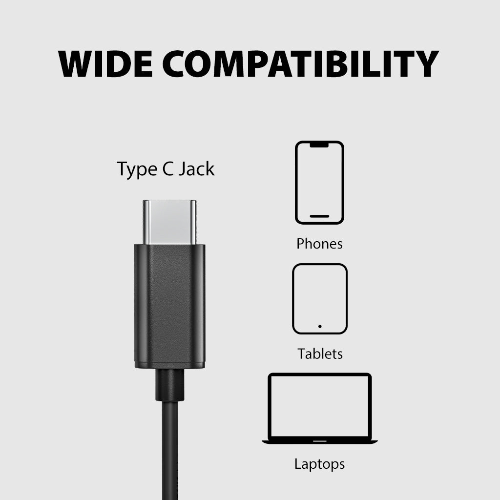 Hush C30 | Wired USB C Noise Canceling Earbuds