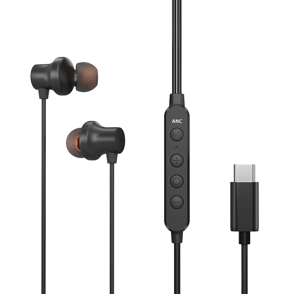 Hush C30 | Wired USB C Noise Canceling Earbuds