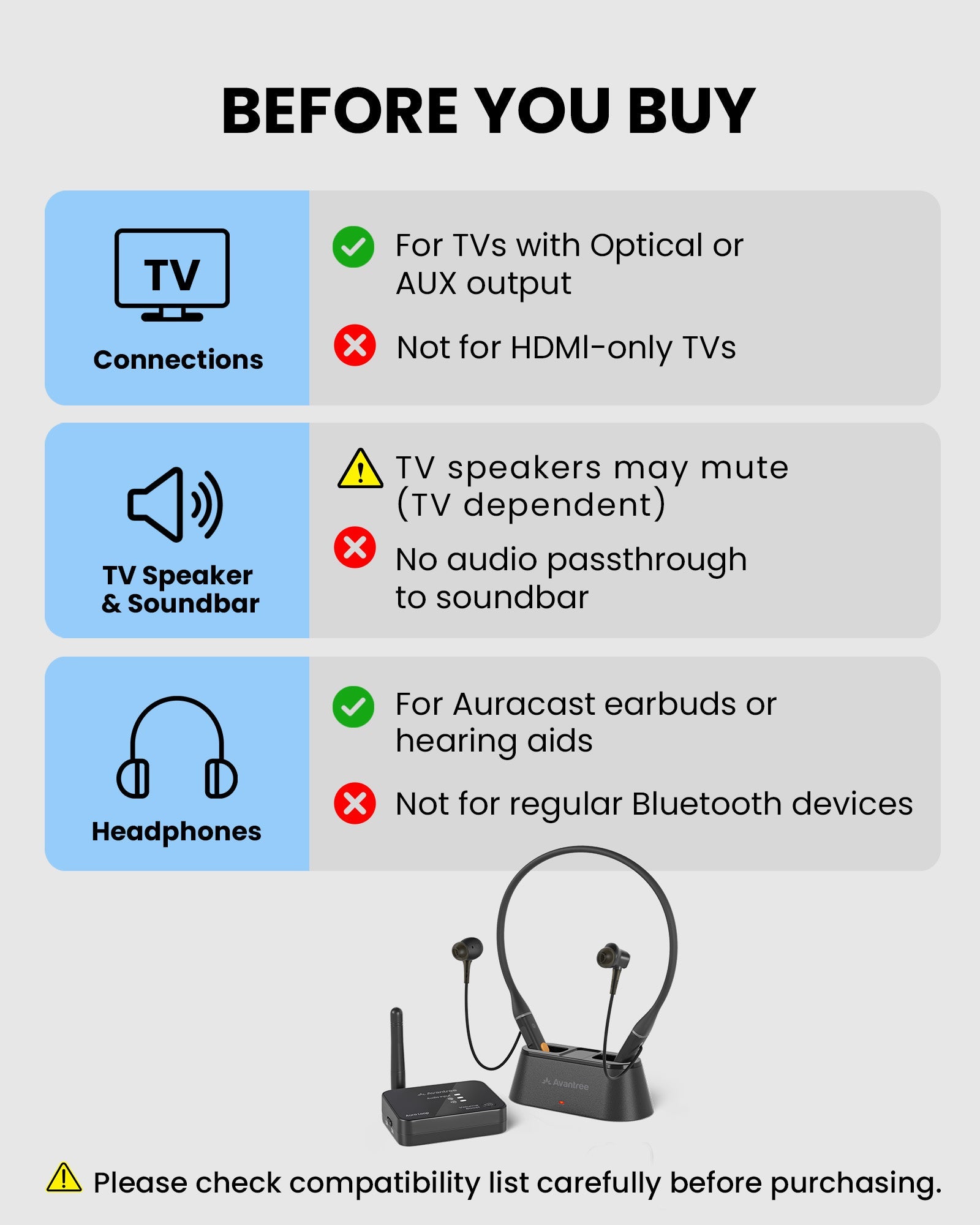 Aura Loop | Auracast TV Earbuds & Transmitter Set