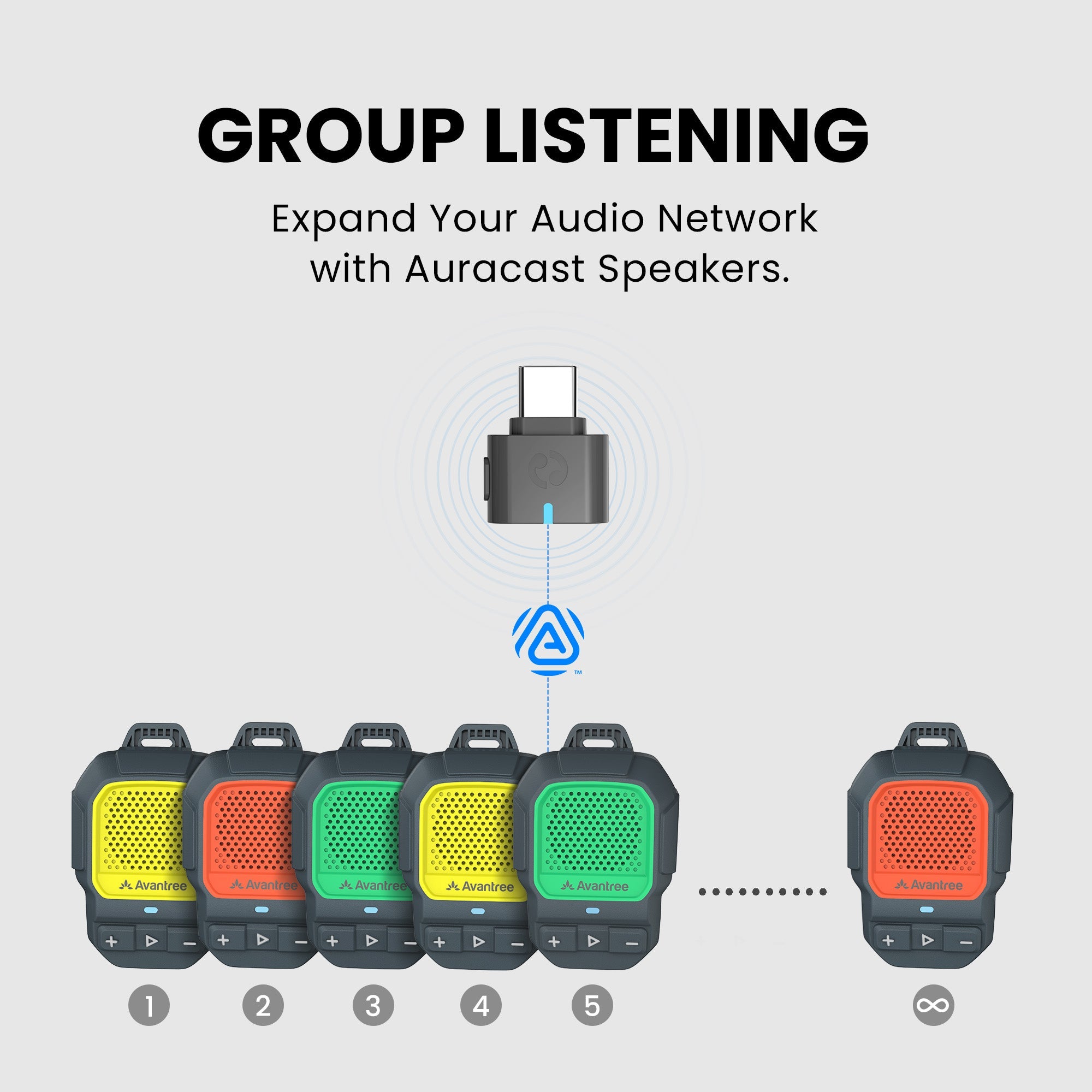 ShareCast Solo | Clip-On Auracast Wearable Speaker