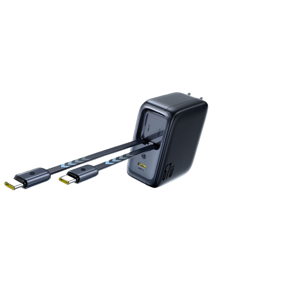 Baseus EnerCore CJ21 Fast Charger with Dual Retractable Cables 3C 67W