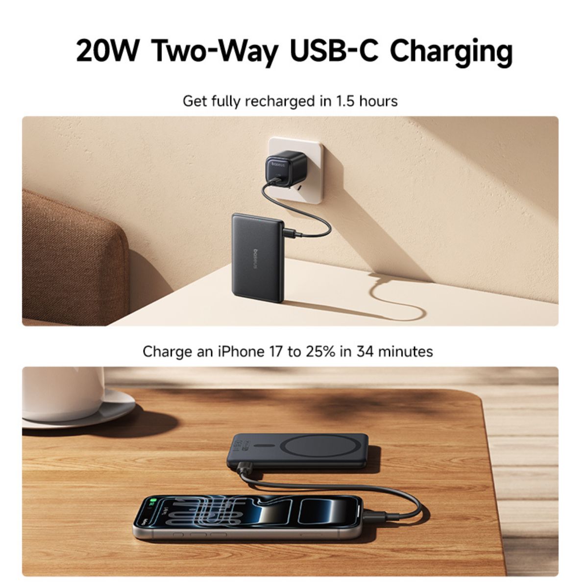 Baseus PicoGo AM31 Mini Magnetic Power Bank 5000mAh 20W