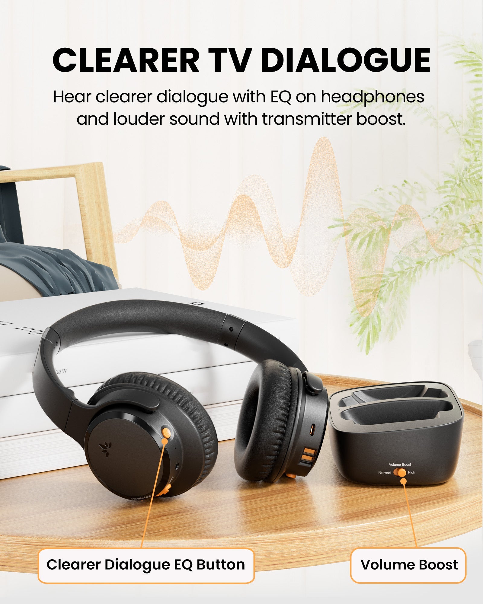 Ensemble Pro | Senior-Friendly Wireless TV Headphones