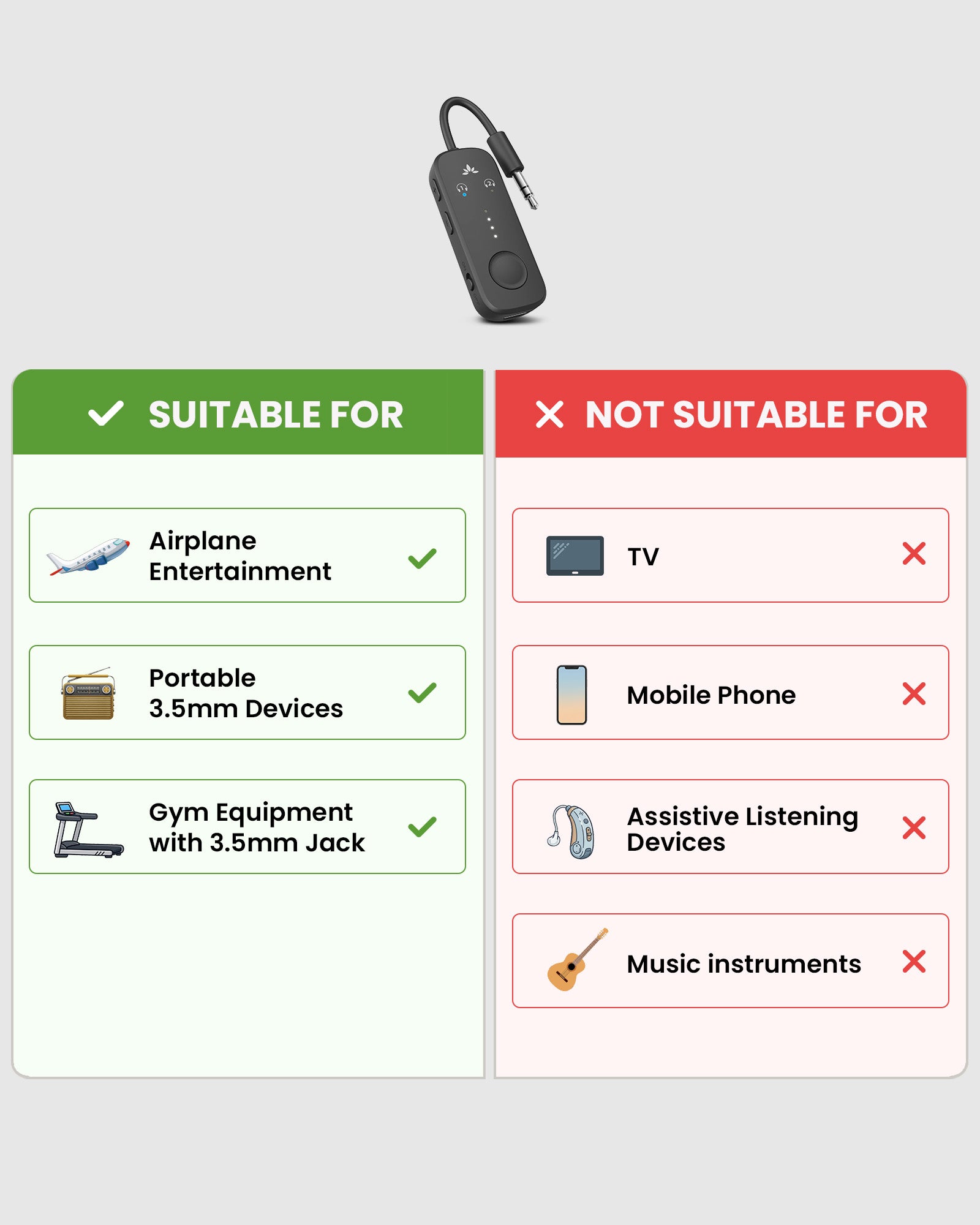 Relay | Airplane Bluetooth Adapter for 2 Headphones