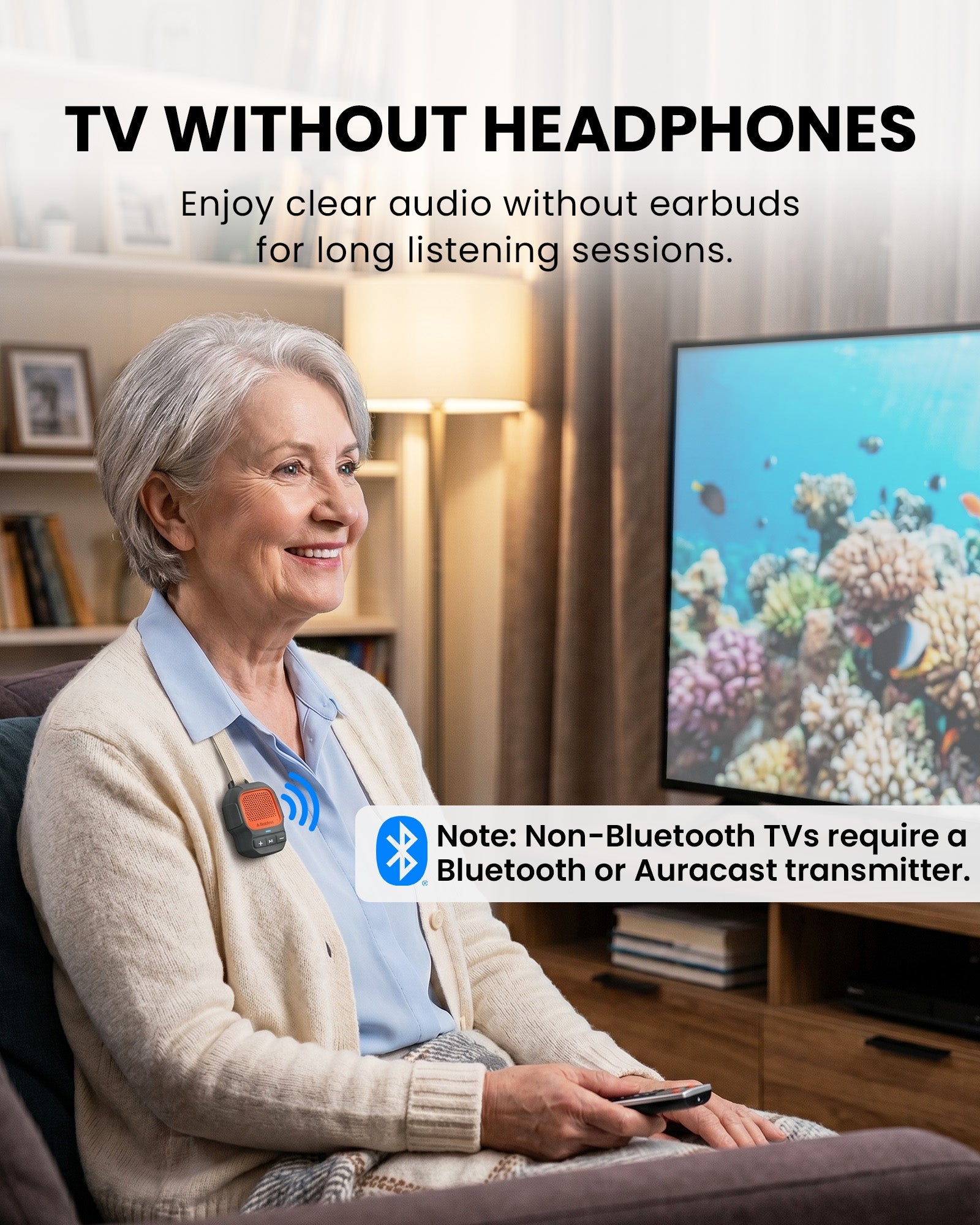 ShareCast Solo | Clip-On Auracast Wearable Speaker