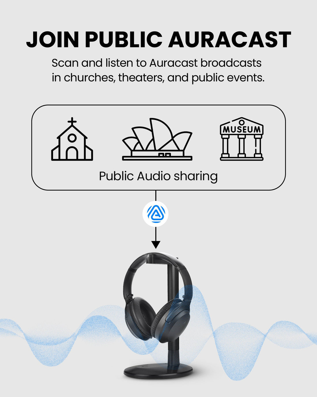 Aria Aura T | Wireless Auracast TV Headphones