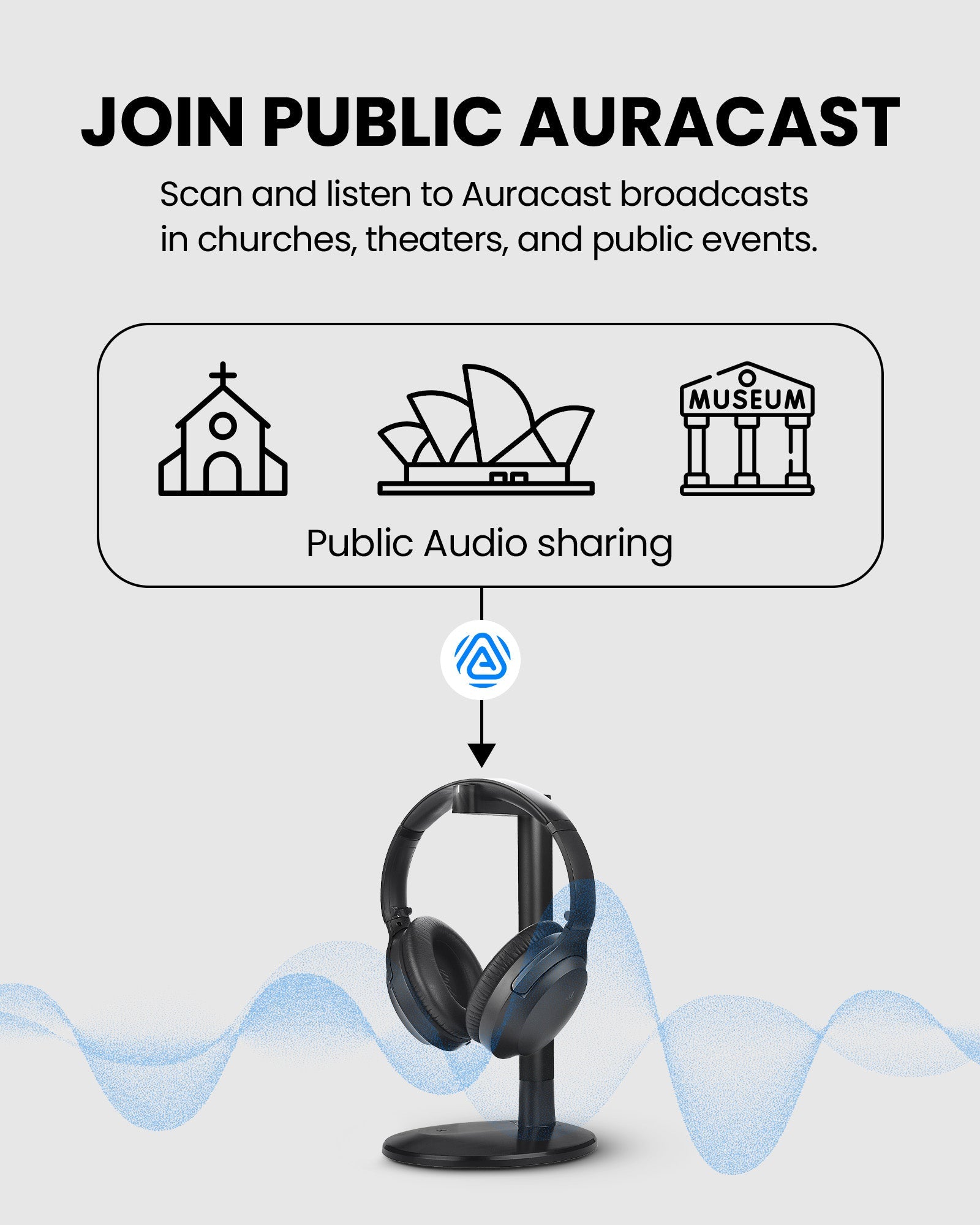 Aria Aura T | Wireless Auracast TV Headphones