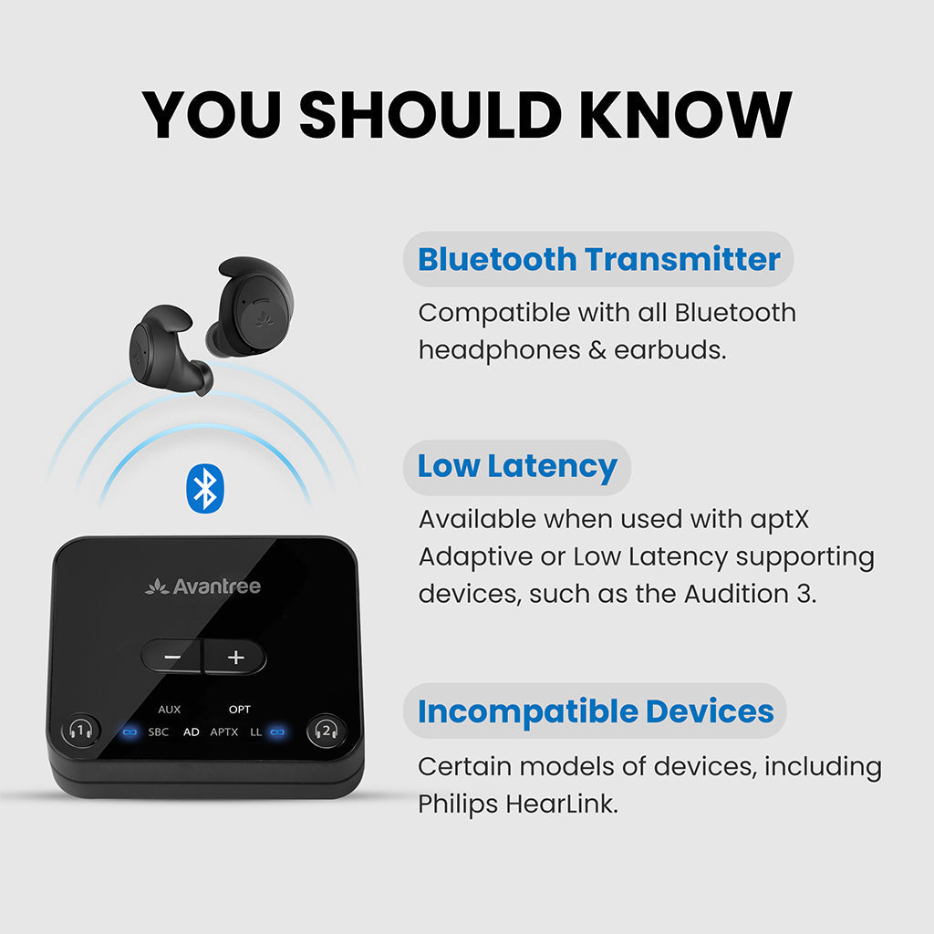 Audikast 3 | Bluetooth Audio Transmitter for TV
