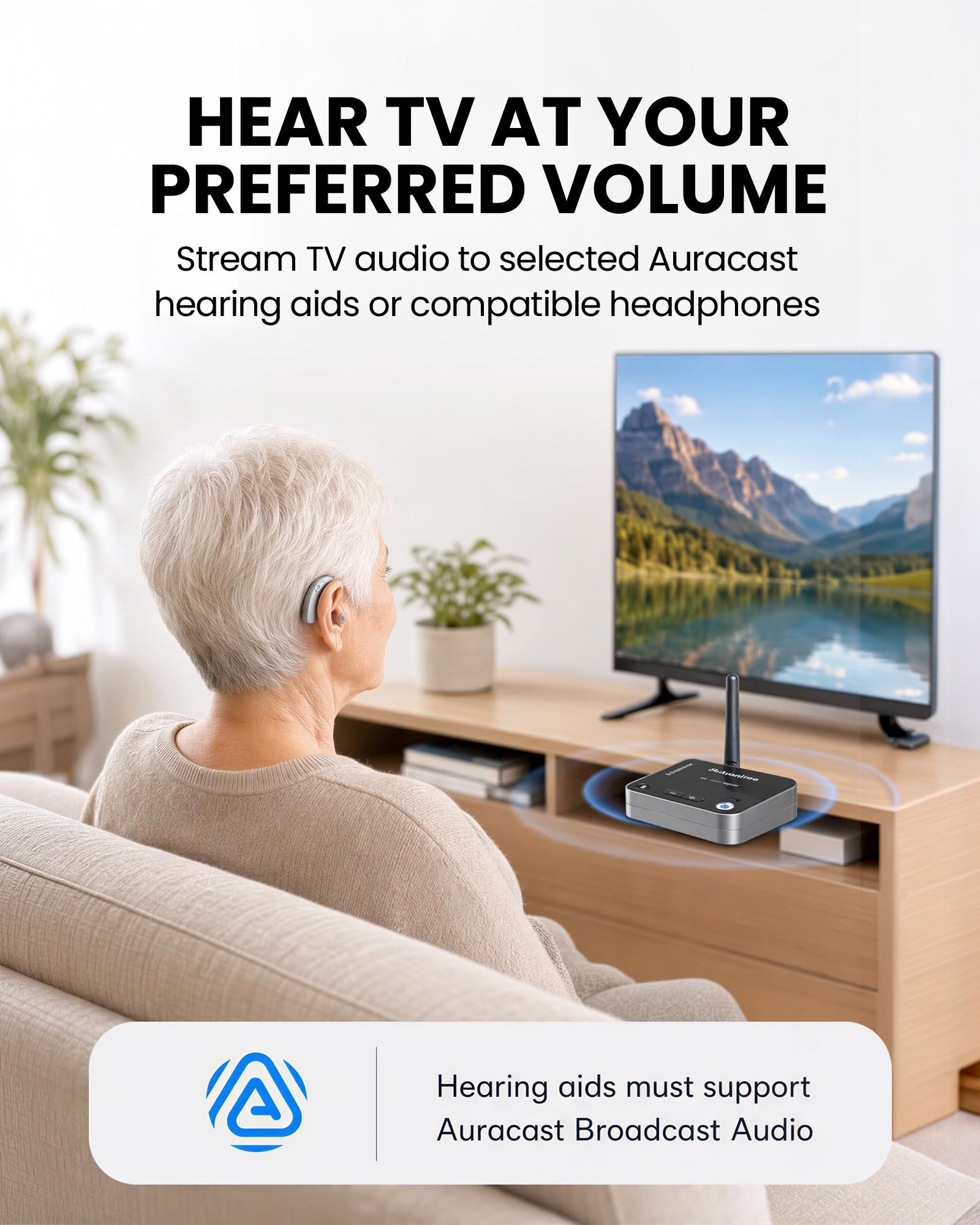 Audikast 4T | Bluetooth & Auracast TV Transmitter