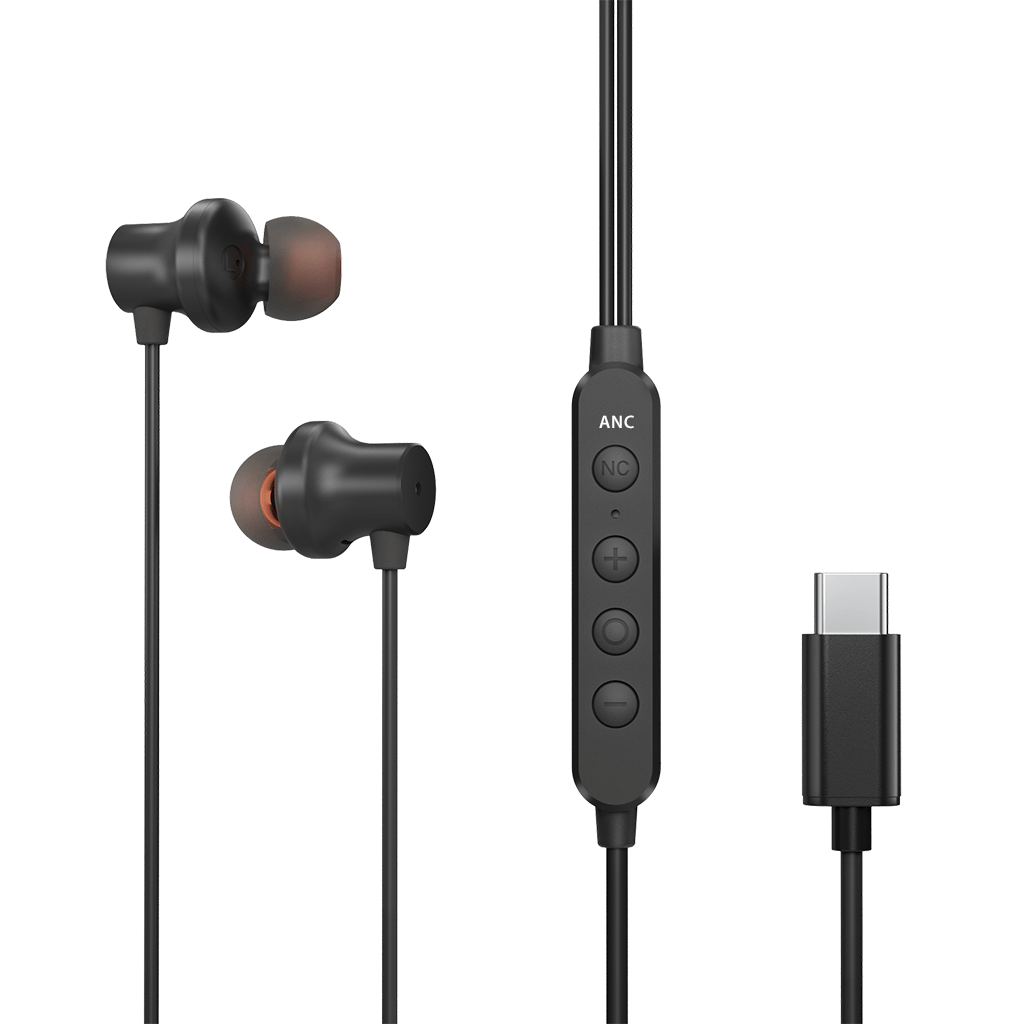 Hush C30 | Wired USB C Noise Canceling Earbuds