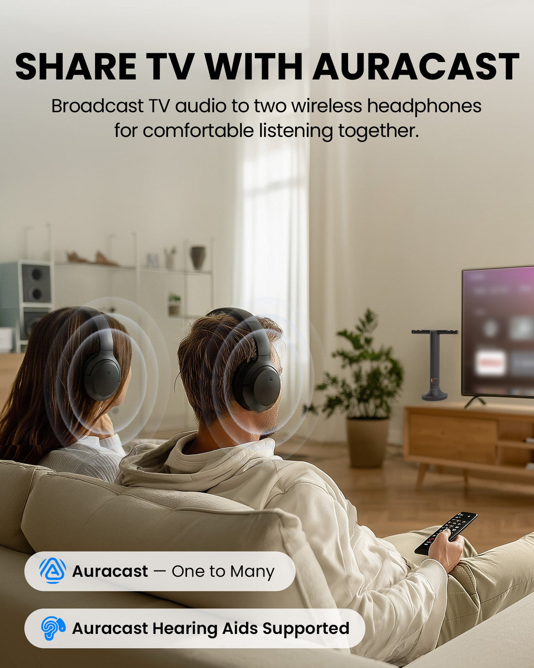 Duet Aura | Auracast Dual Wireless TV Headphones