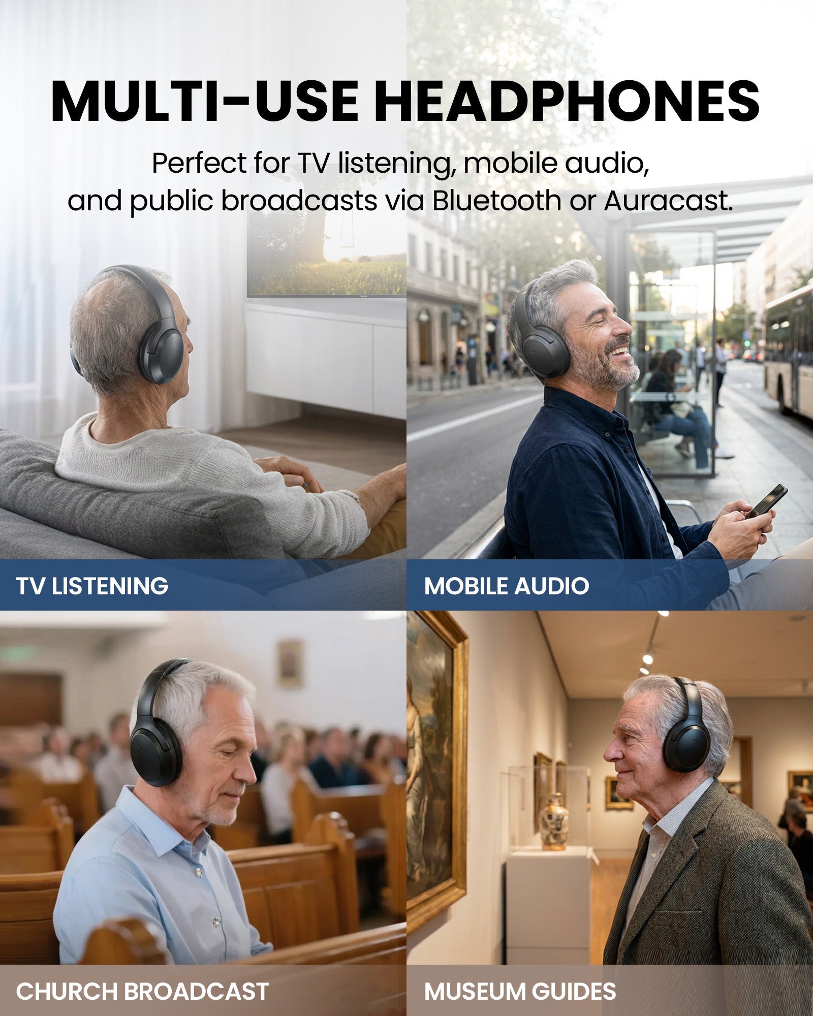 Duet Aura | Auracast Dual Wireless TV Headphones