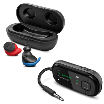 FitLock Aura Travel | Secure-Fit Earbuds + Voyager Adapter