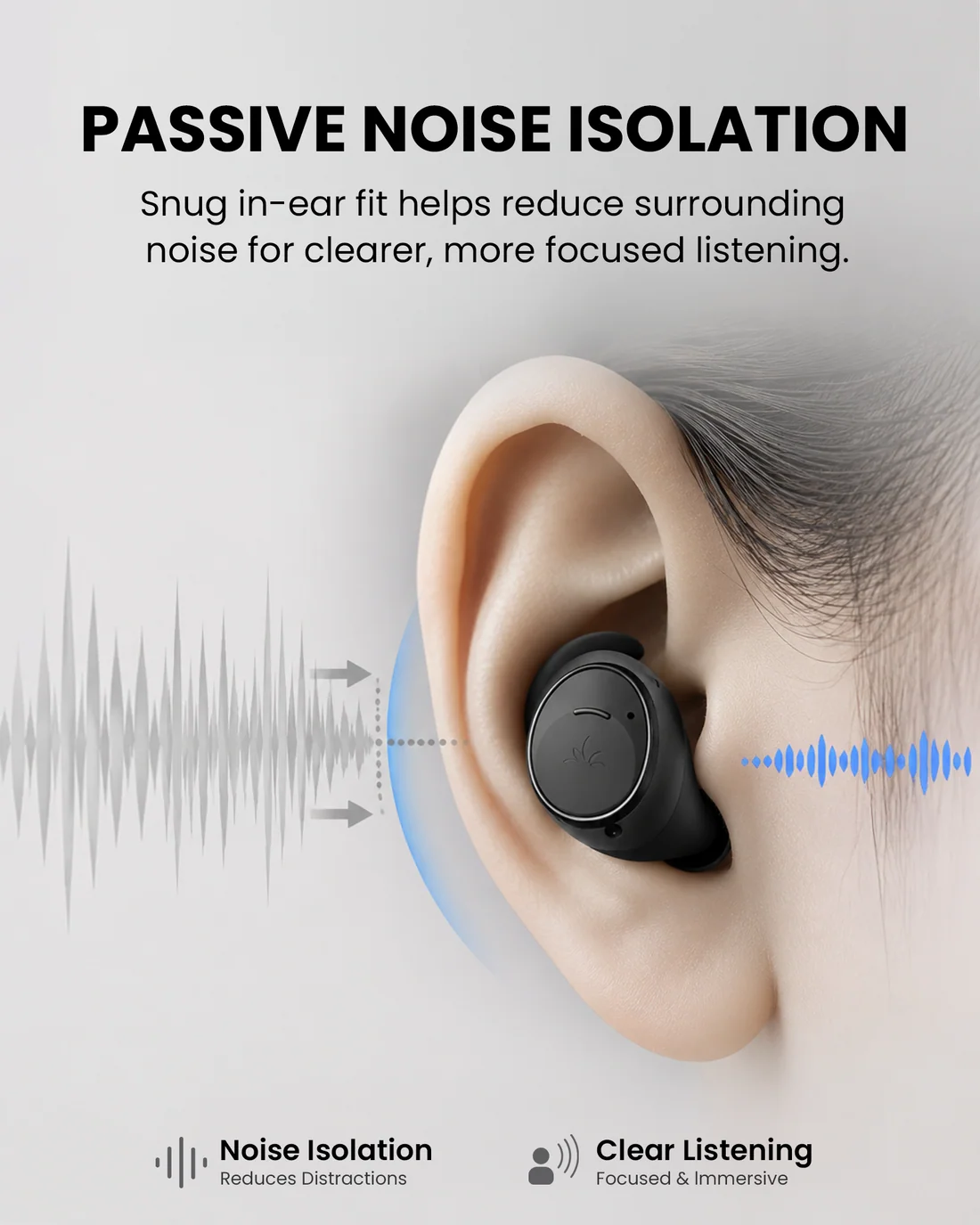 FitLock Aura Travel | Secure-Fit Earbuds + Voyager Adapter