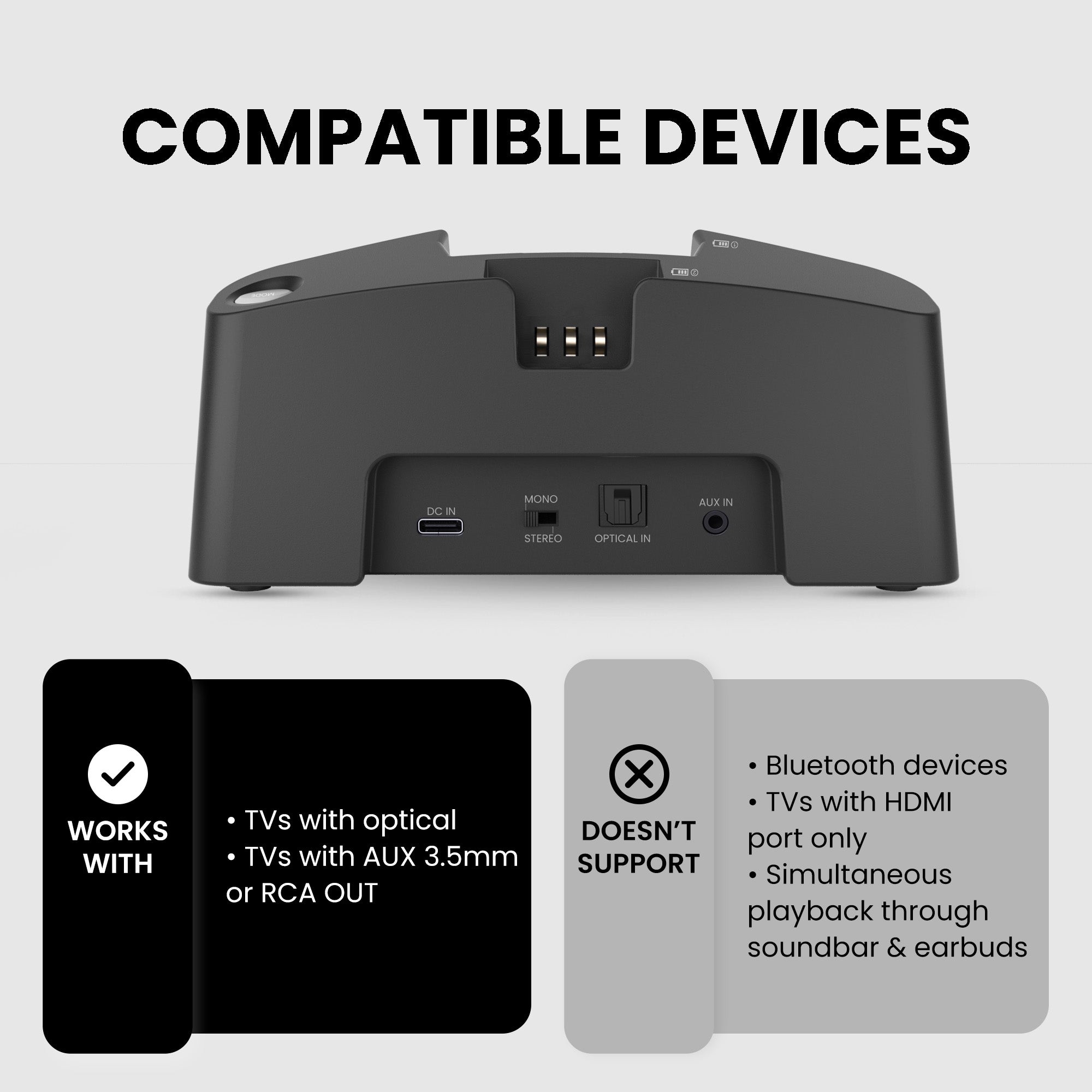 HT381 | Wireless Sound Amplifying Headphones Set for TV