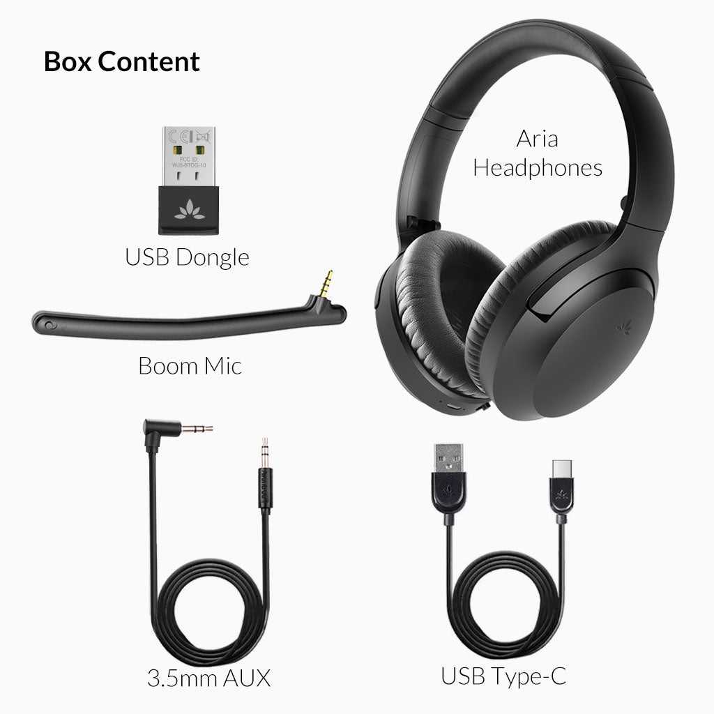 Aria 90B | Bluetooth Meeting Headphones w/ Mic & Adapter