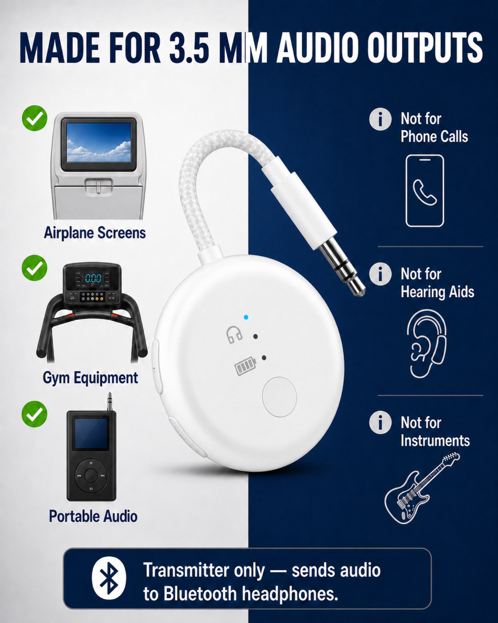 SoundJet R1 | Airplane Bluetooth Adapter for Two Headphones