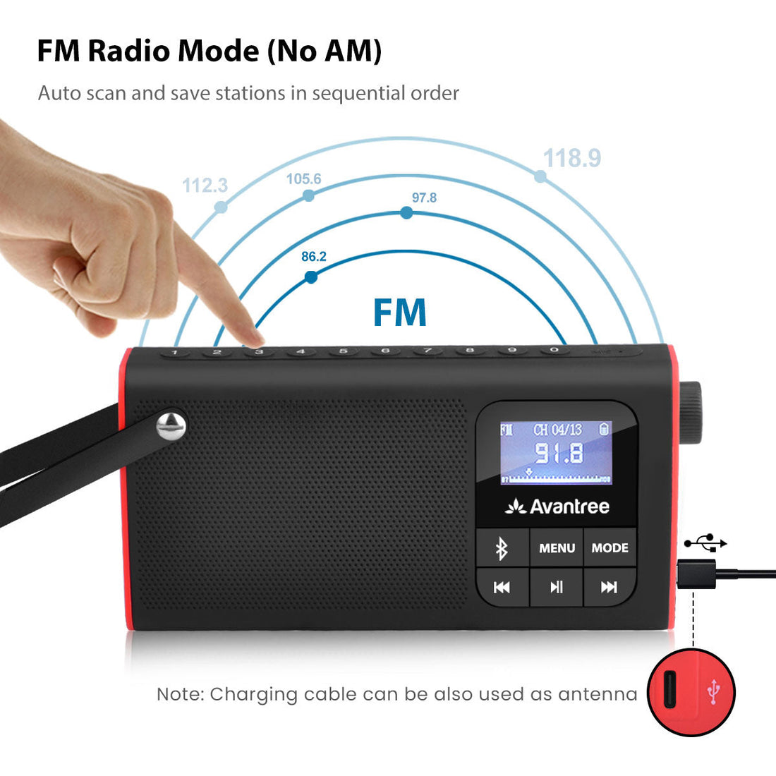 SP850 | Best Portable Radio with Bluetooth Speaker