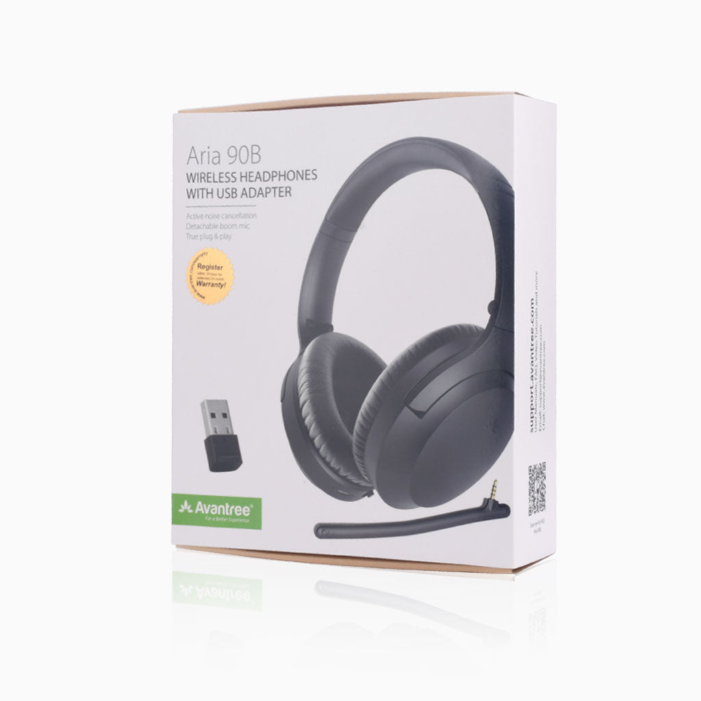 Aria 90B | Bluetooth Meeting Headphones w/ Mic & Adapter