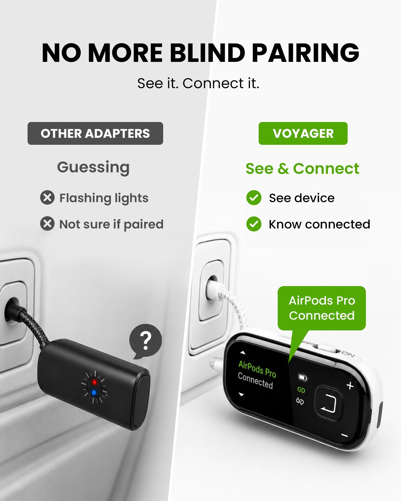 Voyager | Bluetooth Airplane Adapter with Auracast