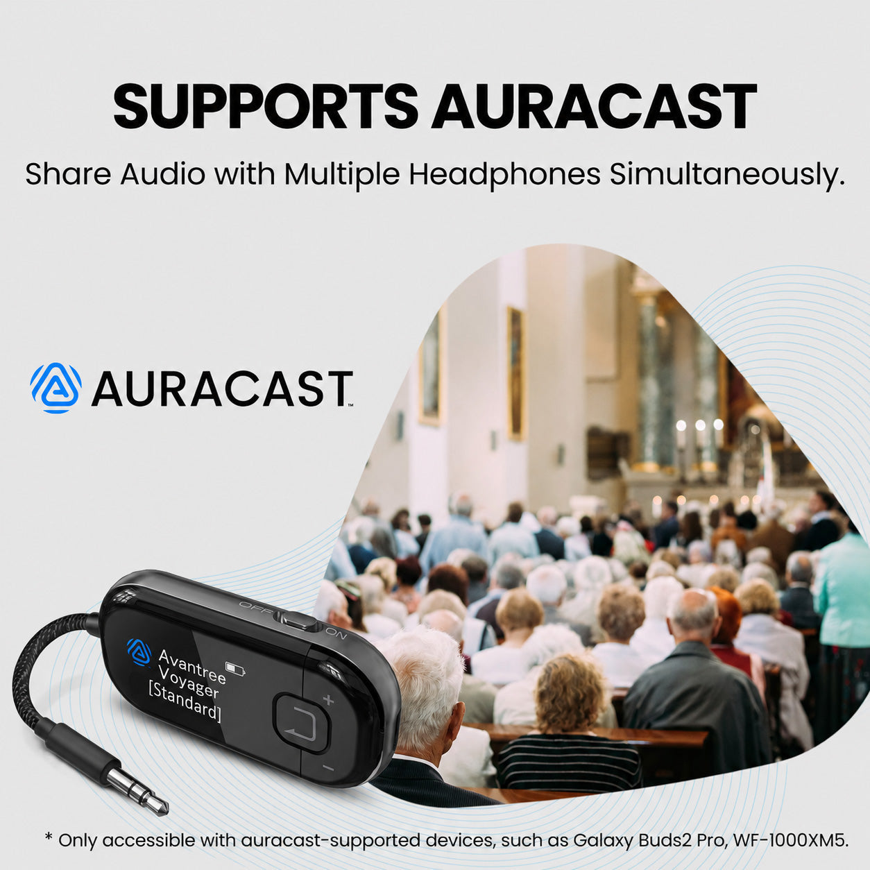Voyager | Bluetooth Airplane Adapter with Auracast