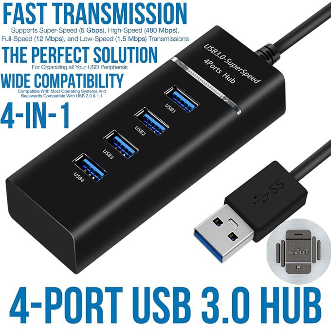 USB Hub 4 Ports Splitter High Speed